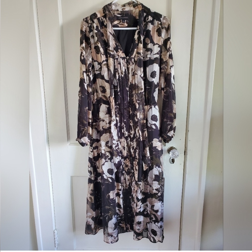 Like New - Black Floral Sheer Midi - Size XS